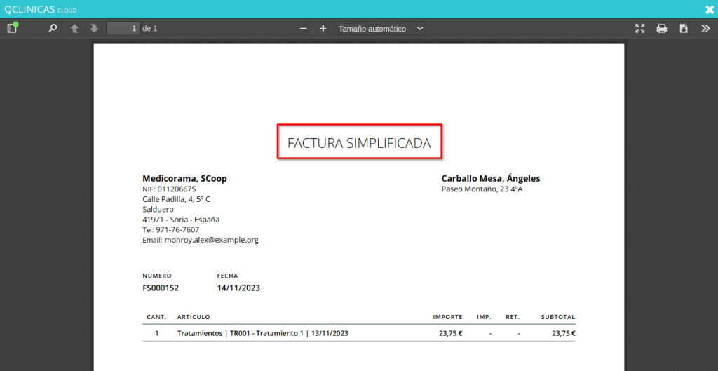 Facturación simplificada en el programa de gestión de clínicas Qclinicas Cloud