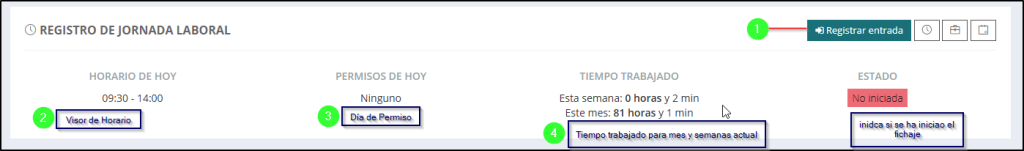 Acceso al registro de jornada desde el escritorio de Qclinicas Cloud